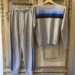 Madeleine Thompson Aqua grey Sweater Jogger Set